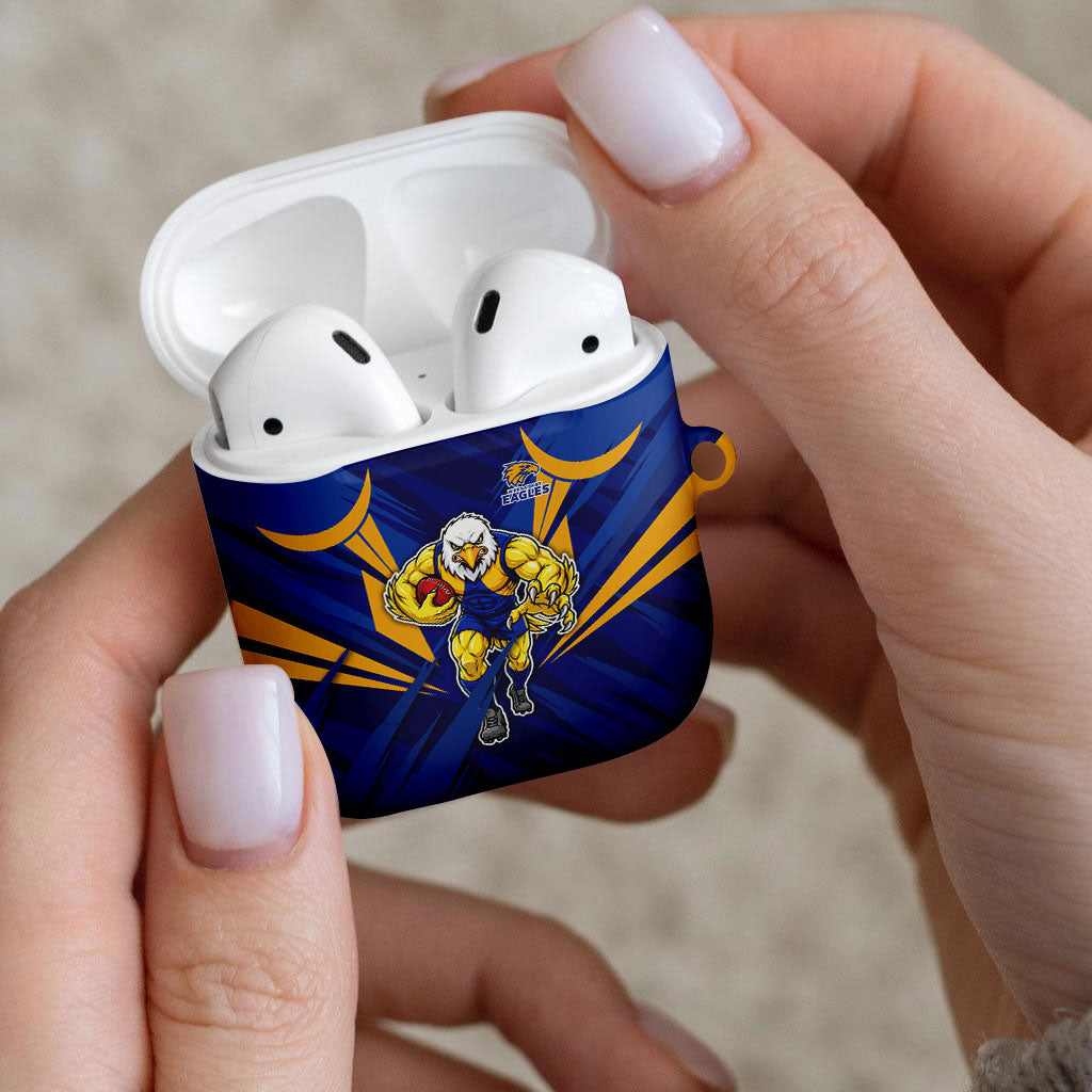 West Coast Eagles Australian Football AirPods Case Powerful Eagle Mascot - Bold Team Colors
