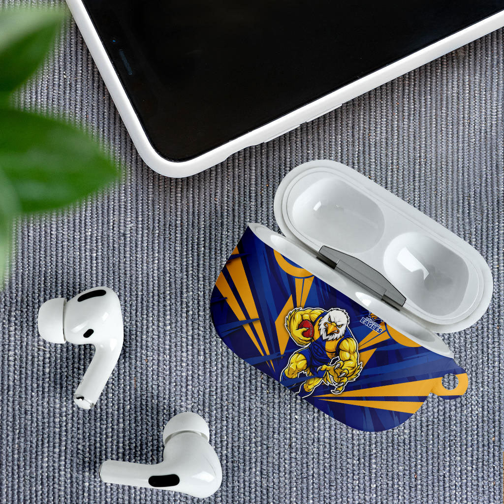West Coast Eagles Australian Football AirPods Case Powerful Eagle Mascot - Bold Team Colors