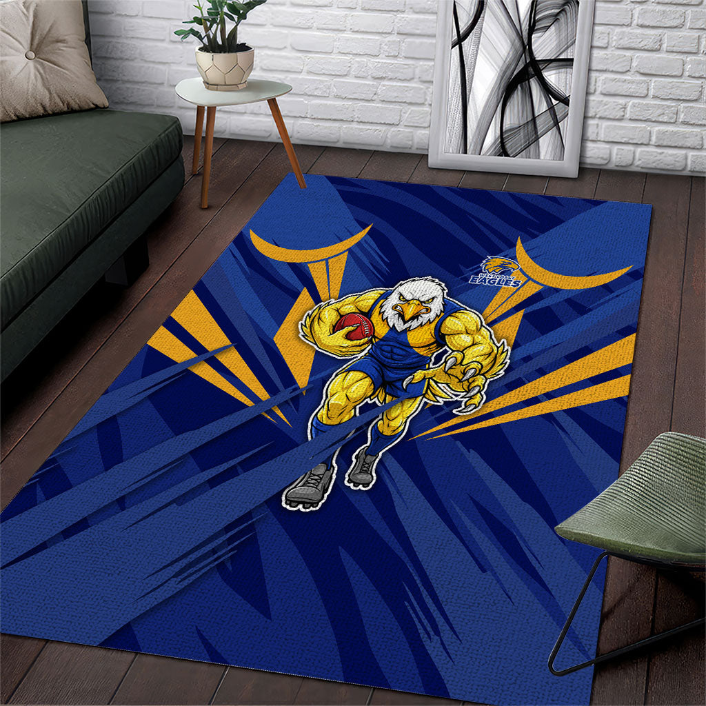 West Coast Eagles Australian Football Area Rug Powerful Eagle Mascot - Bold Team Colors