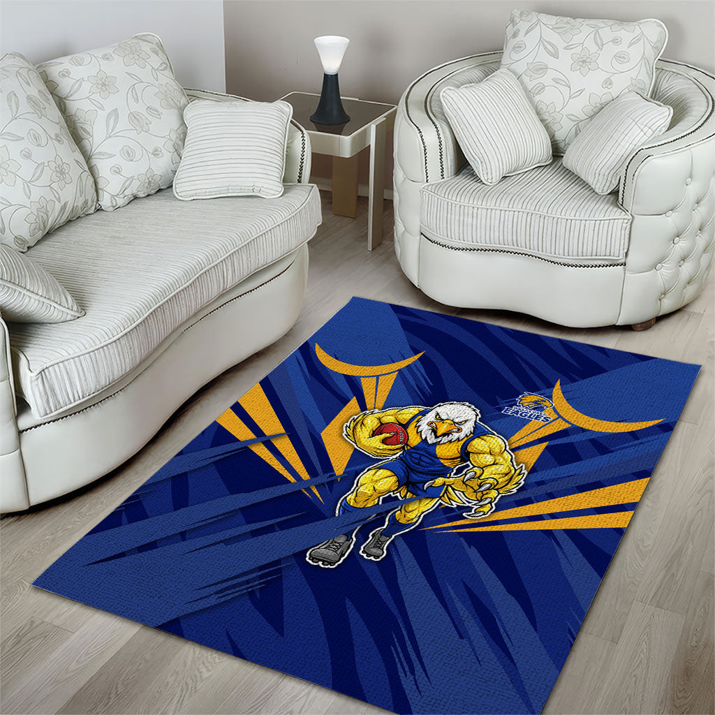 West Coast Eagles Australian Football Area Rug Powerful Eagle Mascot - Bold Team Colors