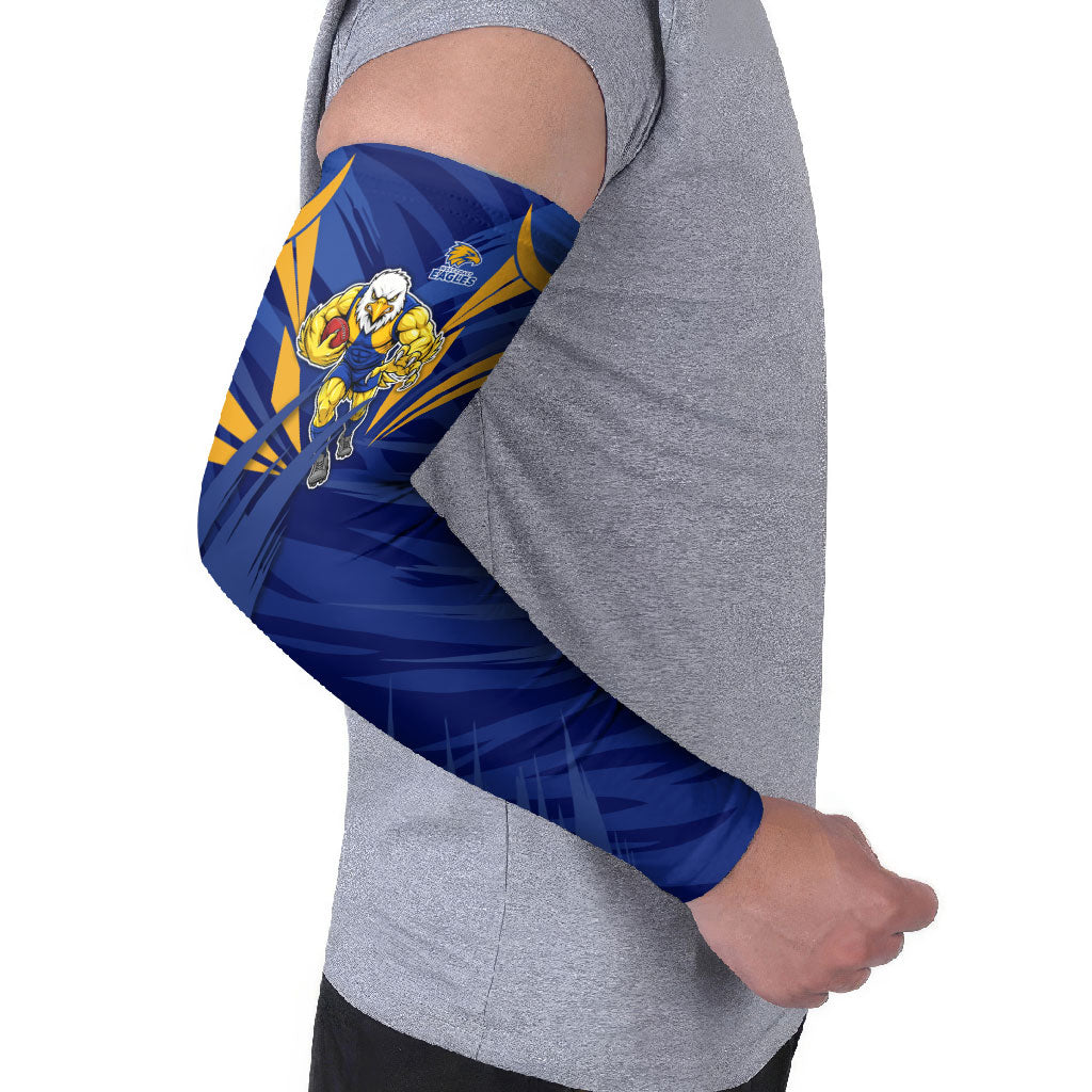 West Coast Eagles Australian Football Arm Sleeves Powerful Eagle Mascot - Bold Team Colors