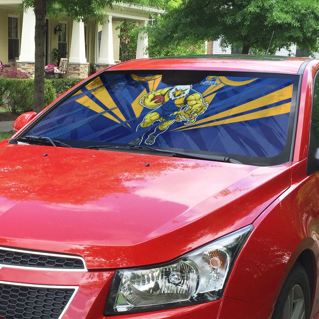 West Coast Eagles Australian Football Auto Sun Shade Powerful Eagle Mascot - Bold Team Colors