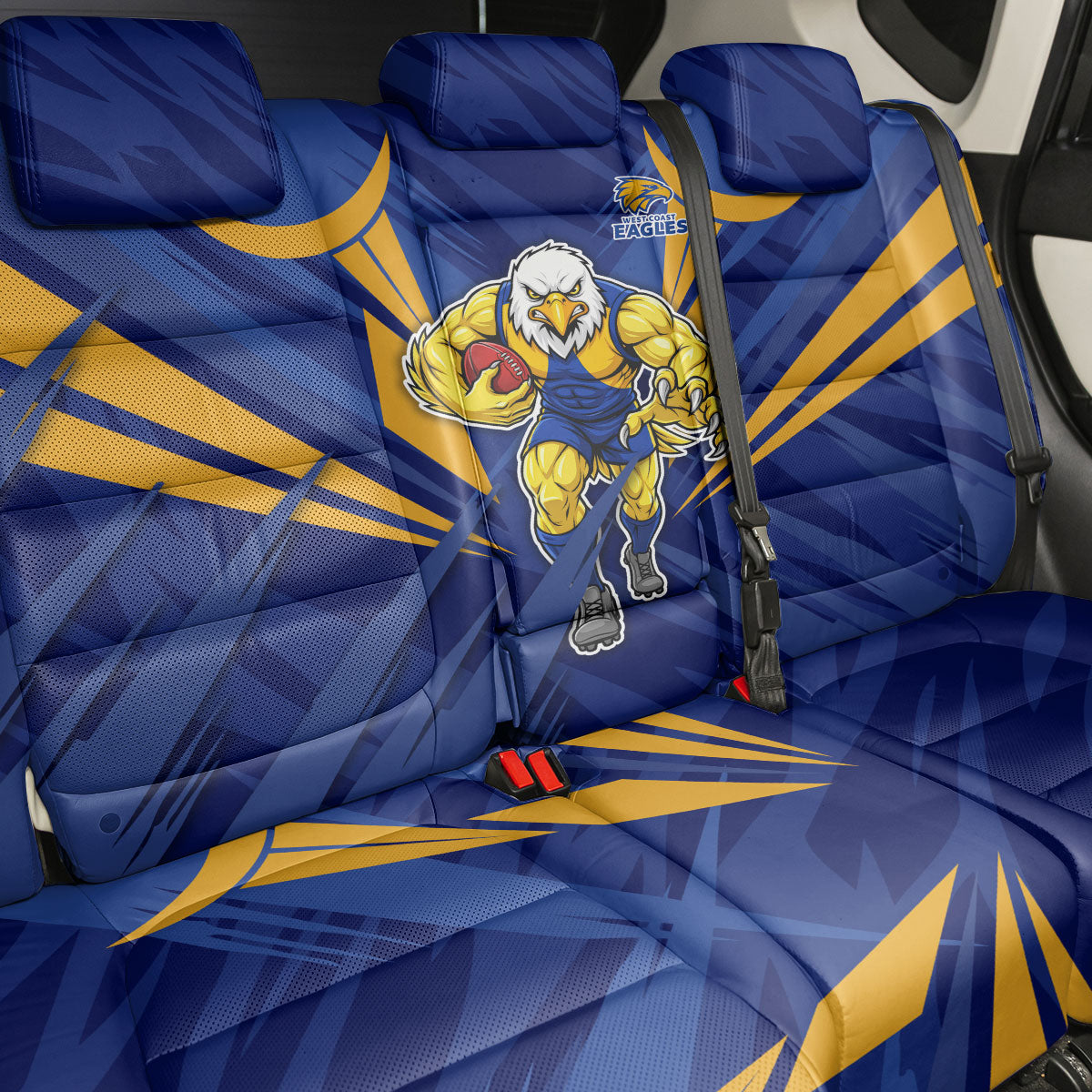 West Coast Eagles Australian Football Back Car Seat Cover Powerful Eagle Mascot - Bold Team Colors