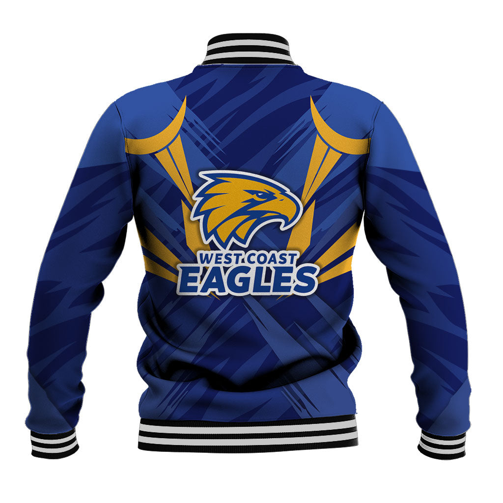 West Coast Eagles Australian Football Baseball Jacket Powerful Eagle Mascot - Bold Team Colors