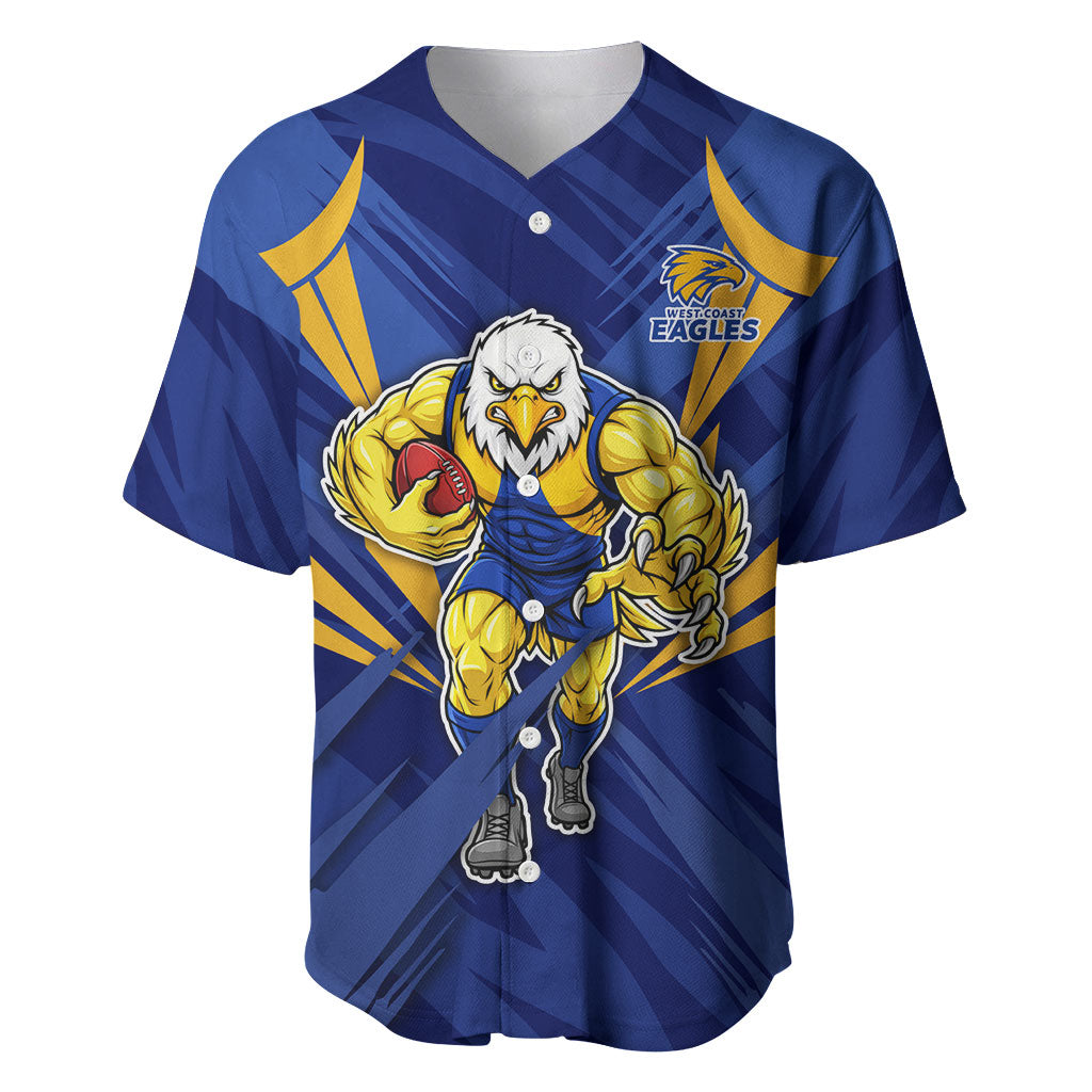 West Coast Eagles Australian Football Baseball Jersey Powerful Eagle Mascot - Bold Team Colors