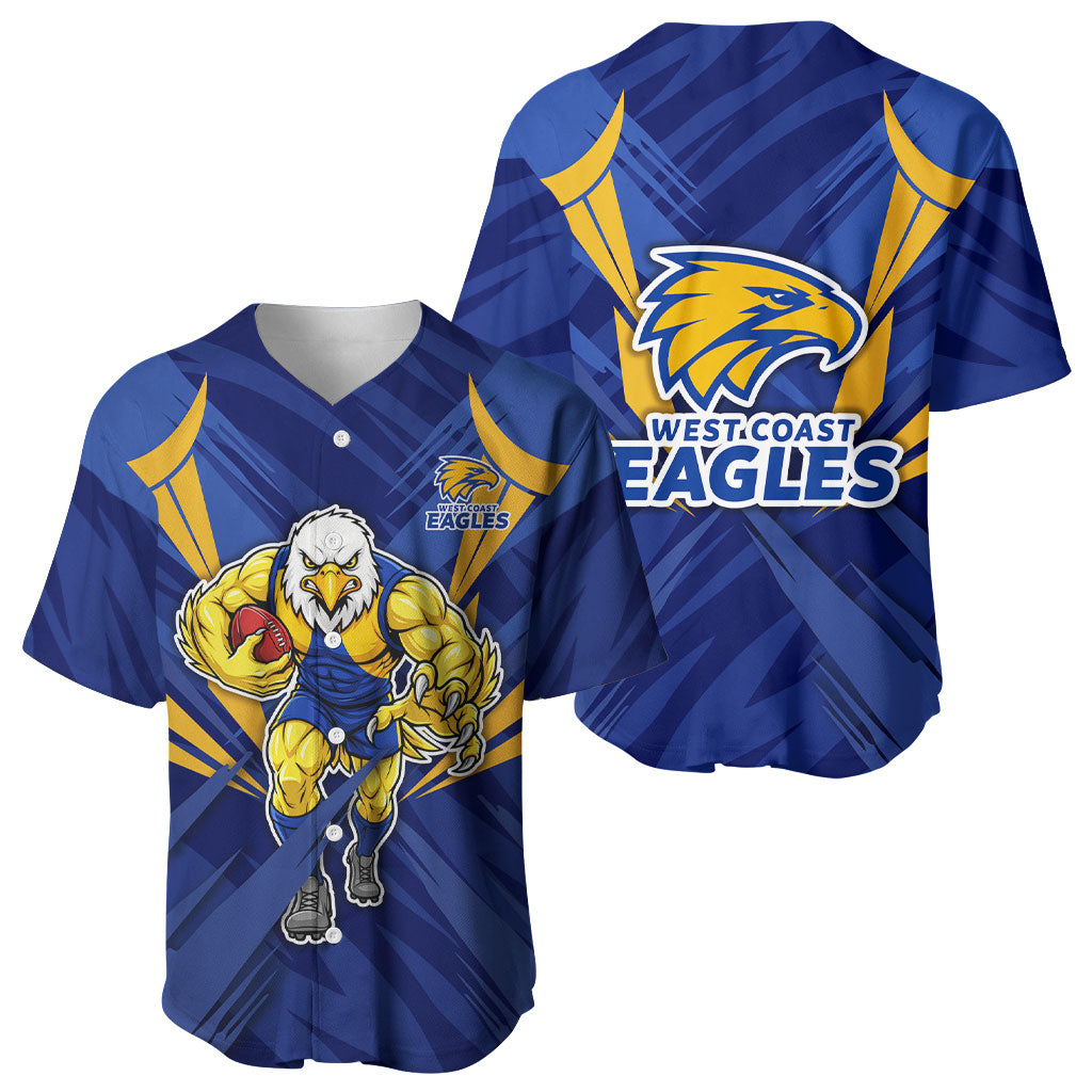 West Coast Eagles Australian Football Baseball Jersey Powerful Eagle Mascot - Bold Team Colors