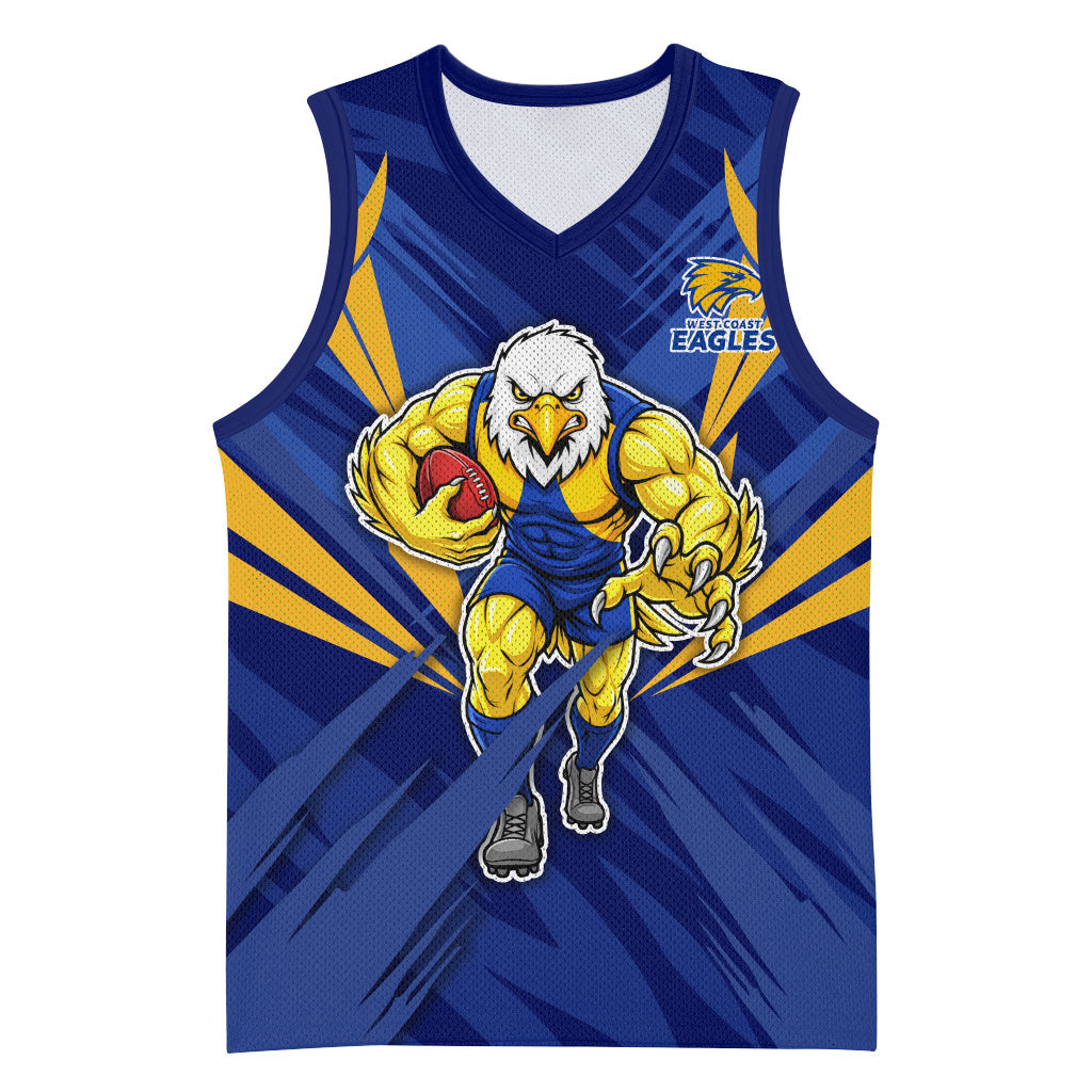 West Coast Eagles Australian Football Basketball Jersey Powerful Eagle Mascot - Bold Team Colors