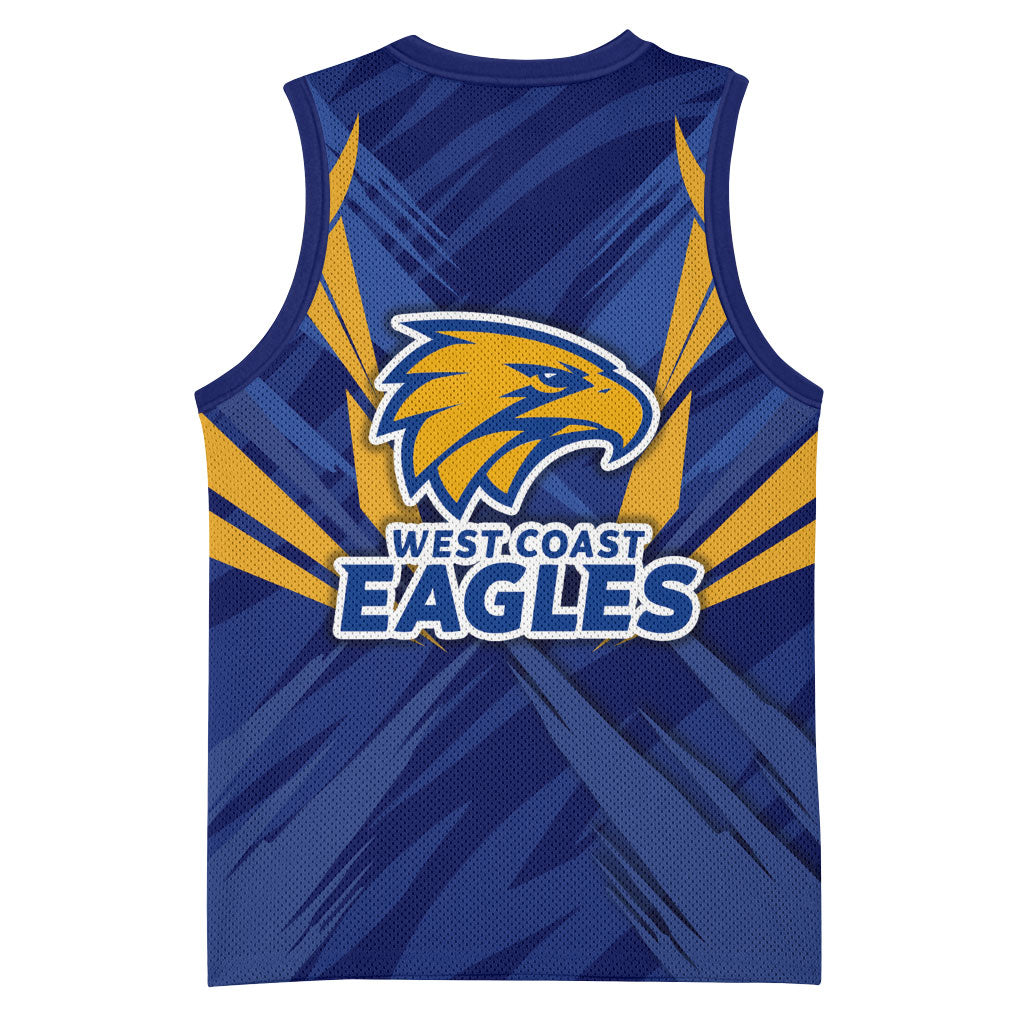 West Coast Eagles Australian Football Basketball Jersey Powerful Eagle Mascot - Bold Team Colors