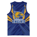 West Coast Eagles Australian Football Basketball Jersey Powerful Eagle Mascot - Bold Team Colors