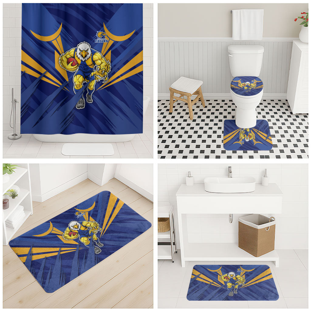 West Coast Eagles Australian Football Bathroom Set Powerful Eagle Mascot - Bold Team Colors