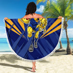 West Coast Eagles Australian Football Beach Blanket Powerful Eagle Mascot - Bold Team Colors