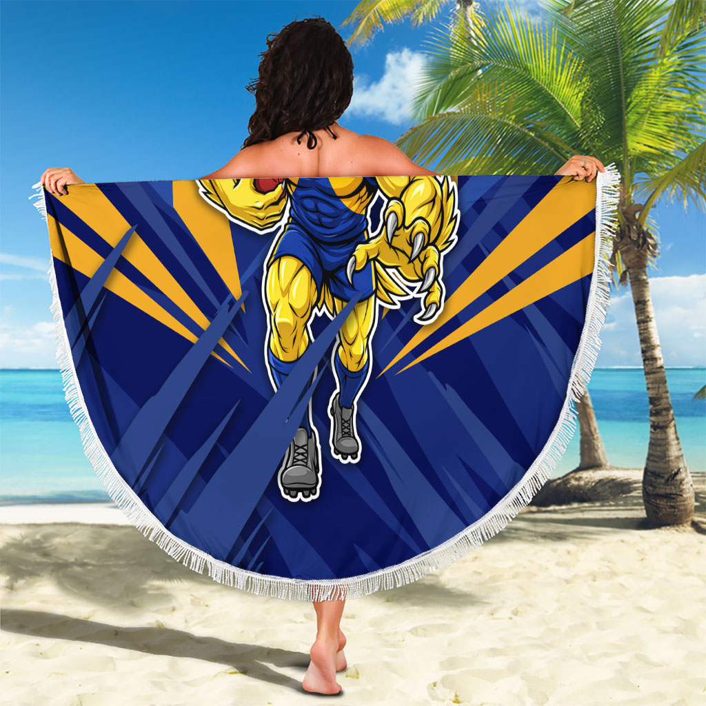 West Coast Eagles Australian Football Beach Blanket Powerful Eagle Mascot - Bold Team Colors