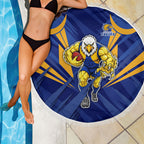 West Coast Eagles Australian Football Beach Blanket Powerful Eagle Mascot - Bold Team Colors