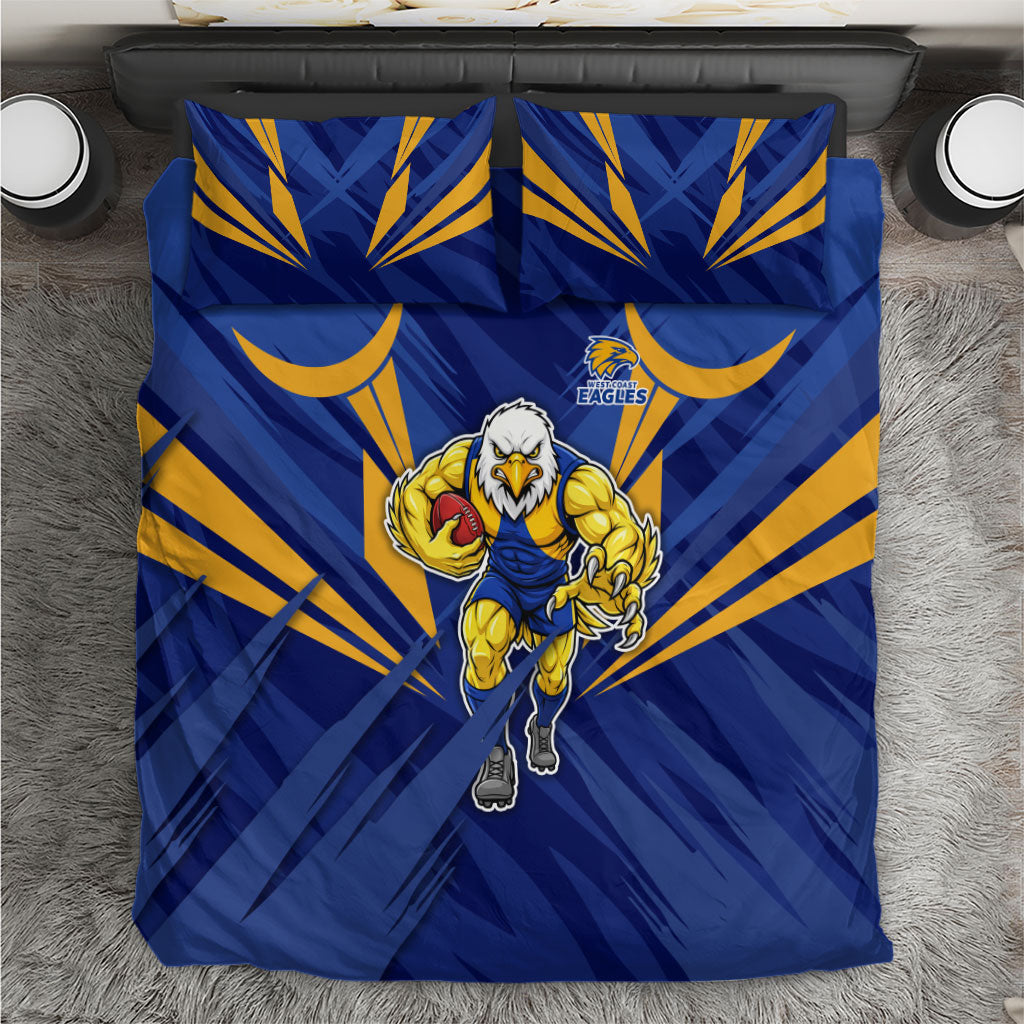 West Coast Eagles Australian Football Bedding Set Powerful Eagle Mascot - Bold Team Colors