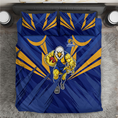 West Coast Eagles Australian Football Bedding Set Powerful Eagle Mascot - Bold Team Colors