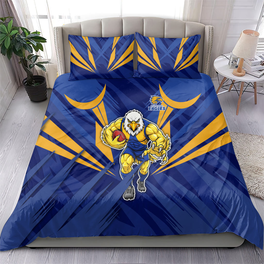 West Coast Eagles Australian Football Bedding Set Powerful Eagle Mascot - Bold Team Colors
