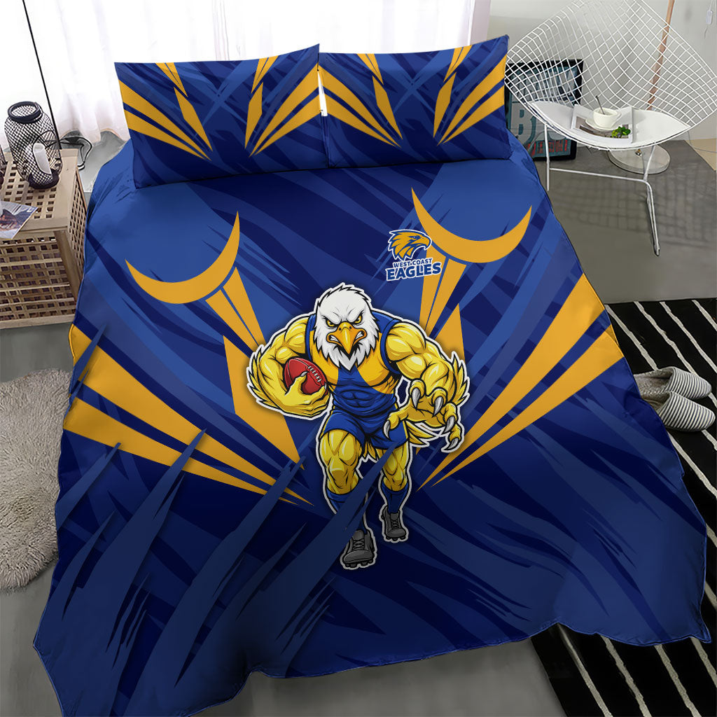 West Coast Eagles Australian Football Bedding Set Powerful Eagle Mascot - Bold Team Colors