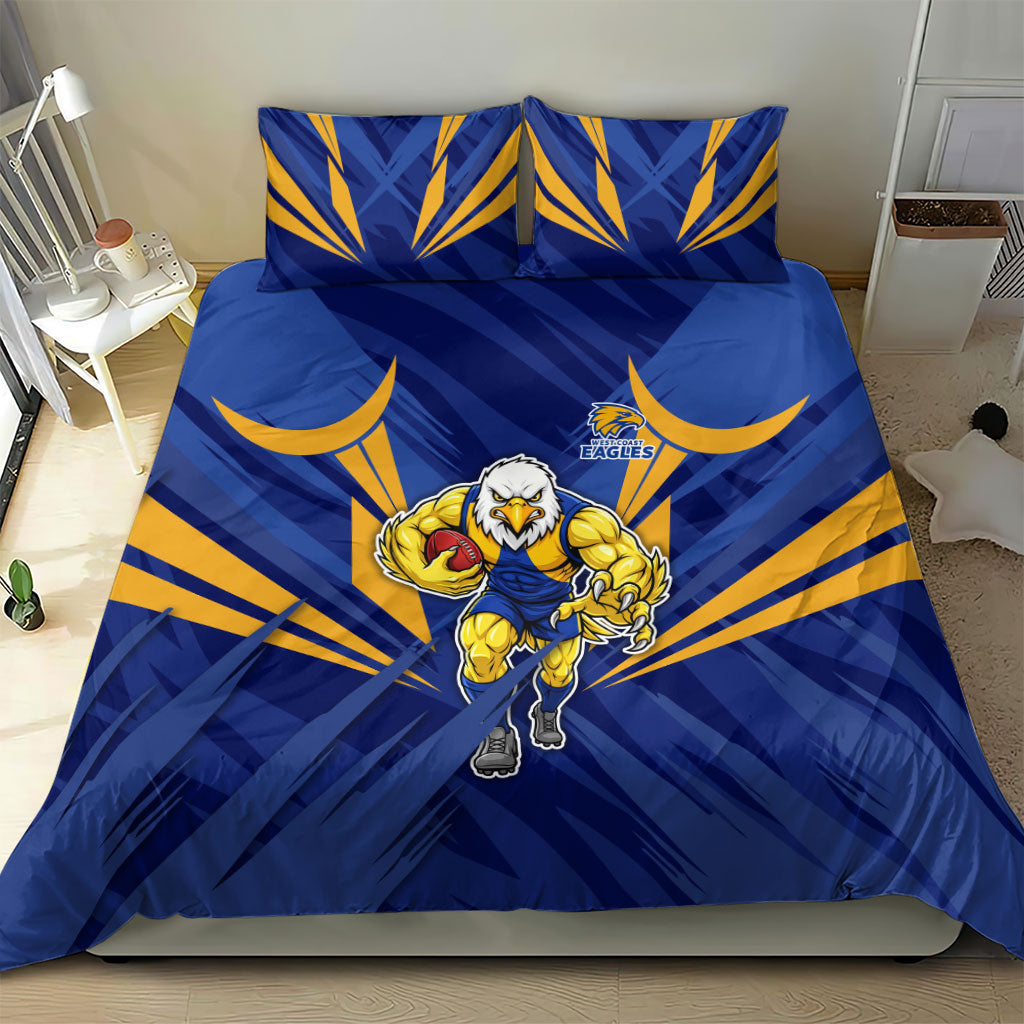 West Coast Eagles Australian Football Bedding Set Powerful Eagle Mascot - Bold Team Colors