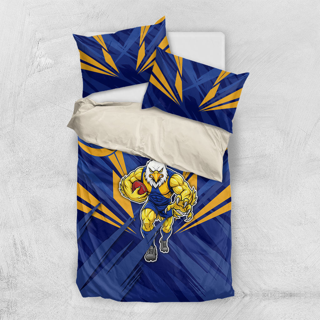 West Coast Eagles Australian Football Bedding Set Powerful Eagle Mascot - Bold Team Colors