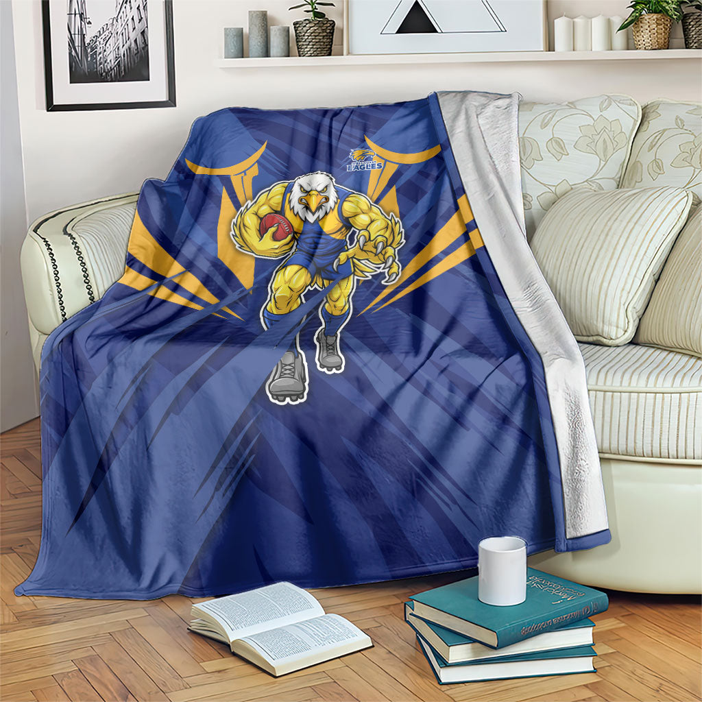 West Coast Eagles Australian Football Blanket Powerful Eagle Mascot - Bold Team Colors