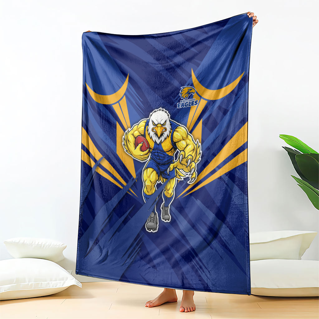 West Coast Eagles Australian Football Blanket Powerful Eagle Mascot - Bold Team Colors