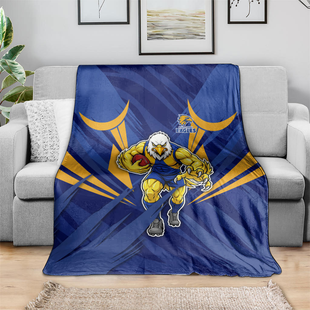 West Coast Eagles Australian Football Blanket Powerful Eagle Mascot - Bold Team Colors