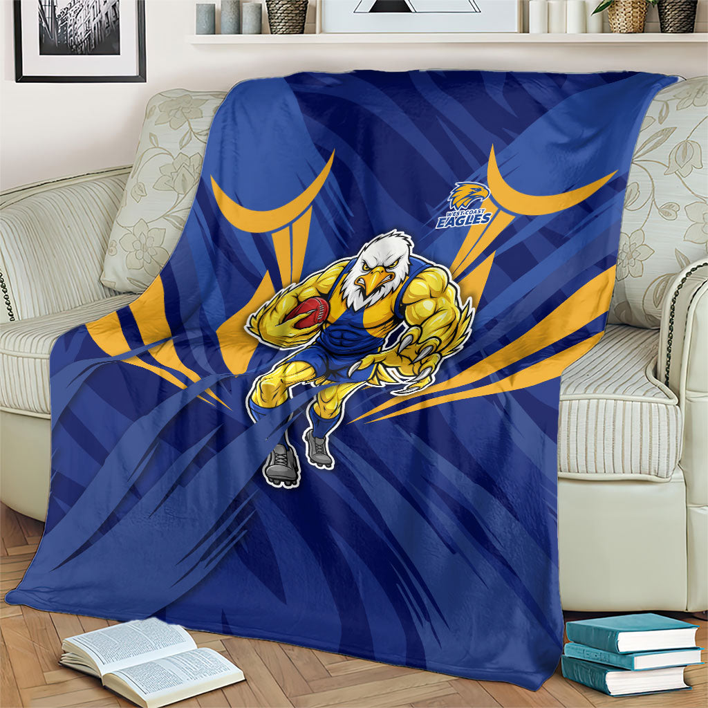 West Coast Eagles Australian Football Blanket Powerful Eagle Mascot - Bold Team Colors