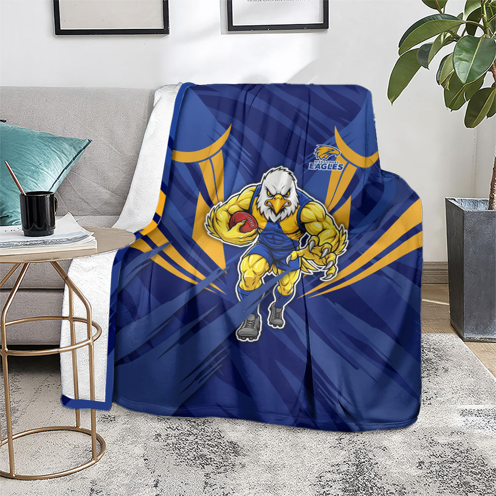 West Coast Eagles Australian Football Blanket Powerful Eagle Mascot - Bold Team Colors