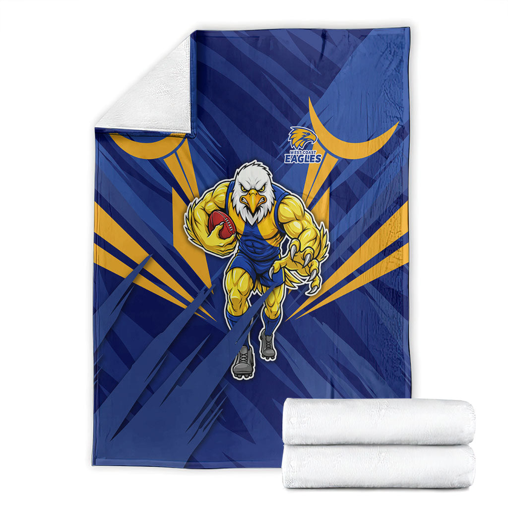 West Coast Eagles Australian Football Blanket Powerful Eagle Mascot - Bold Team Colors
