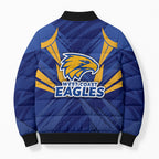 West Coast Eagles Australian Football Bomber Puffer Jacket Powerful Eagle Mascot - Bold Team Colors