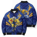 West Coast Eagles Australian Football Bomber Puffer Jacket Powerful Eagle Mascot - Bold Team Colors