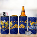 West Coast Eagles Australian Football 4 in 1 Can Cooler Tumbler Powerful Eagle Mascot - Bold Team Colors