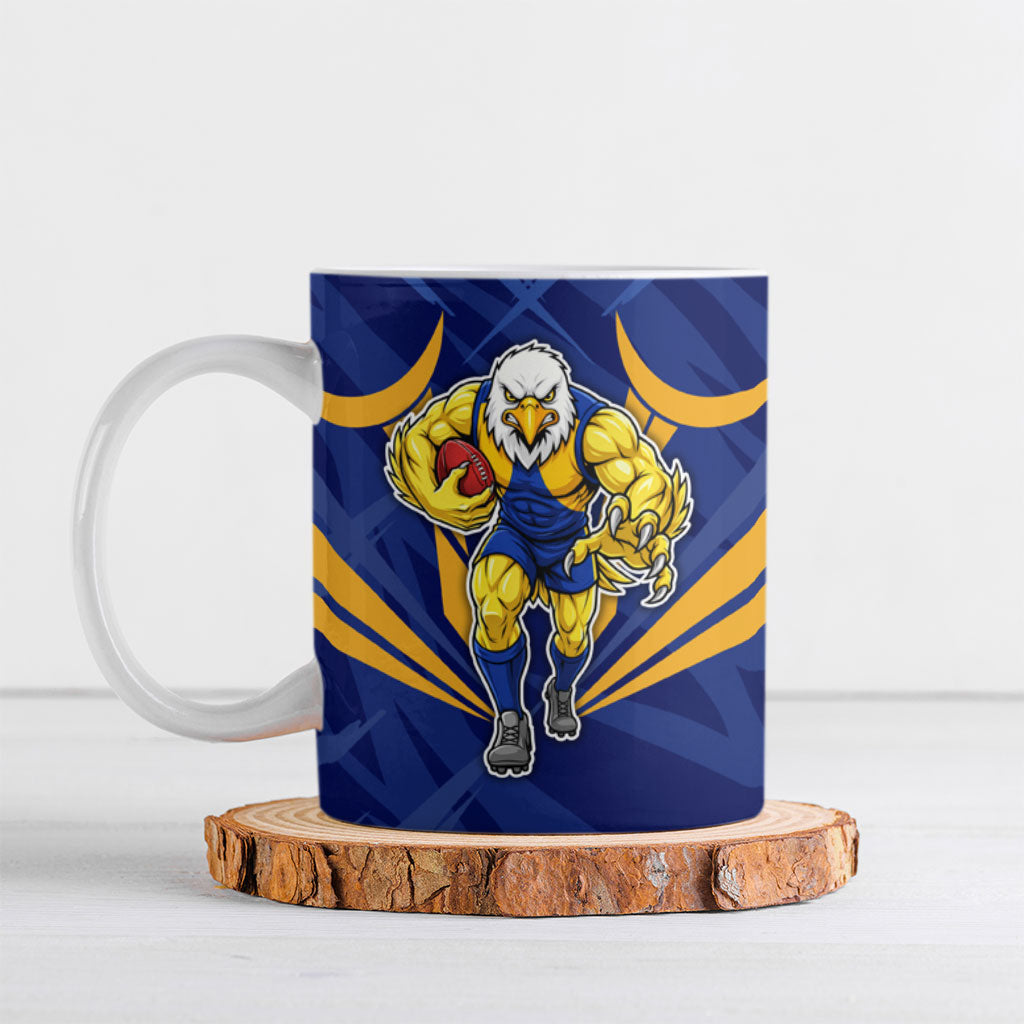 West Coast Eagles Australian Football Ceramic Mug Powerful Eagle Mascot - Bold Team Colors