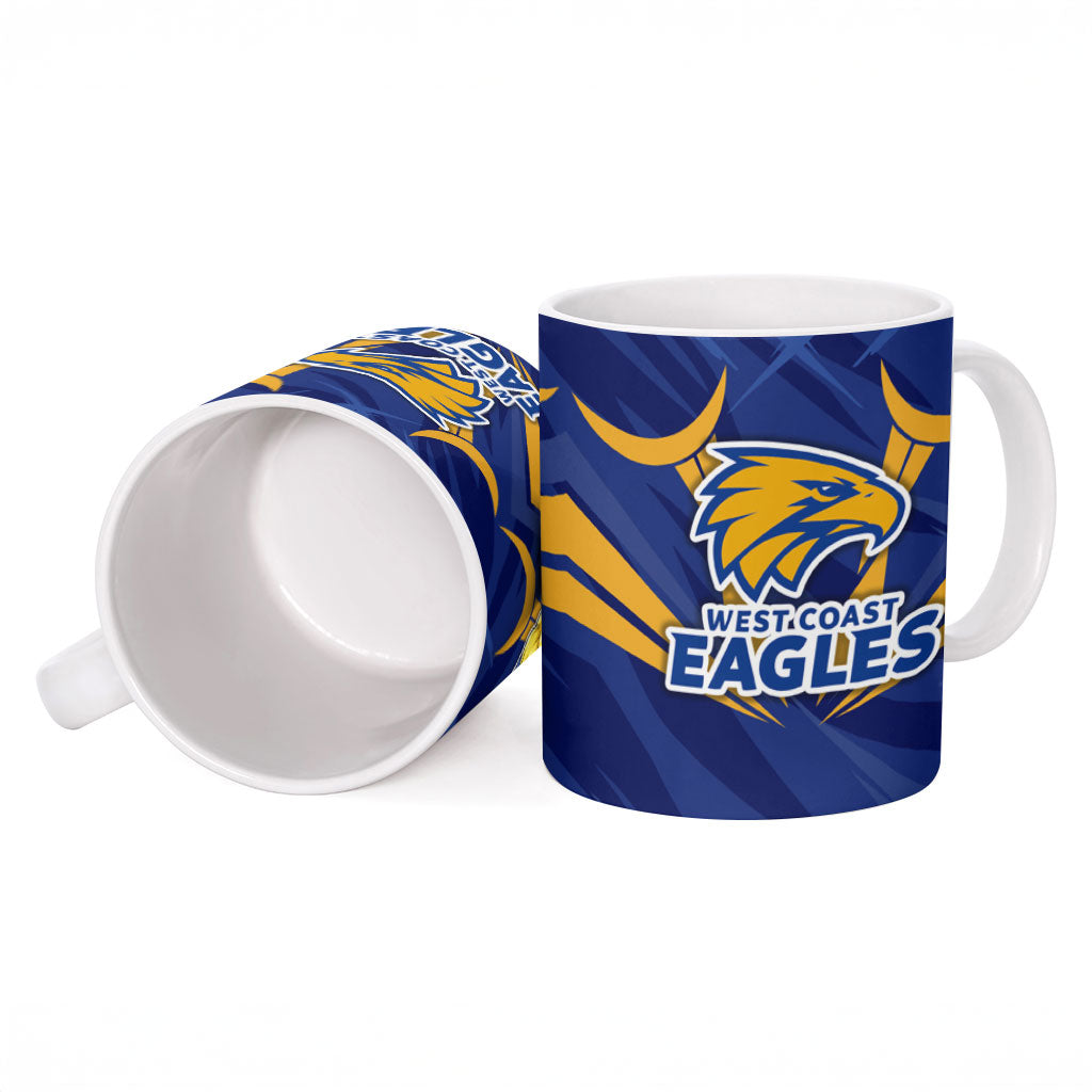 West Coast Eagles Australian Football Ceramic Mug Powerful Eagle Mascot - Bold Team Colors