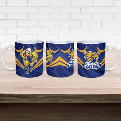 West Coast Eagles Australian Football Ceramic Mug Powerful Eagle Mascot - Bold Team Colors