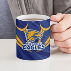 West Coast Eagles Australian Football Ceramic Mug Powerful Eagle Mascot - Bold Team Colors