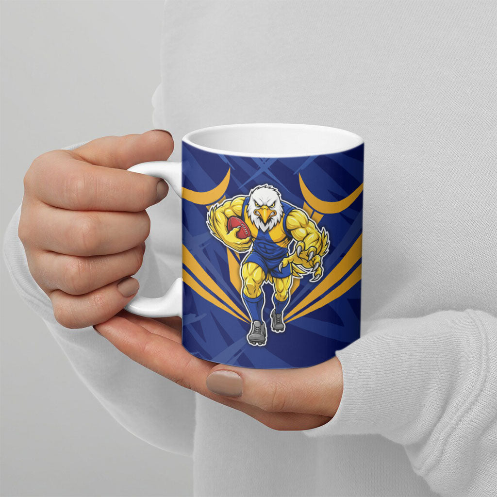 West Coast Eagles Australian Football Ceramic Mug Powerful Eagle Mascot - Bold Team Colors