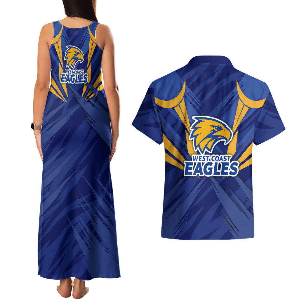 West Coast Eagles Australian Football Couples Matching Tank Maxi Dress and Hawaiian Shirt Powerful Eagle Mascot - Bold Team Colors