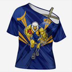 West Coast Eagles Australian Football Cross Shoulder Shirt Powerful Eagle Mascot - Bold Team Colors