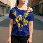 West Coast Eagles Australian Football Cross Shoulder Shirt Powerful Eagle Mascot - Bold Team Colors