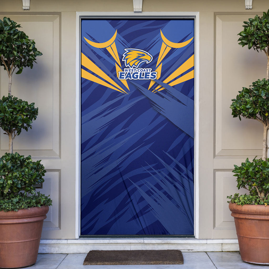 West Coast Eagles Australian Football Door Cover Powerful Eagle Mascot - Bold Team Colors