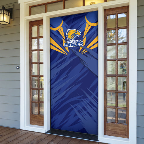 West Coast Eagles Australian Football Door Cover Powerful Eagle Mascot - Bold Team Colors