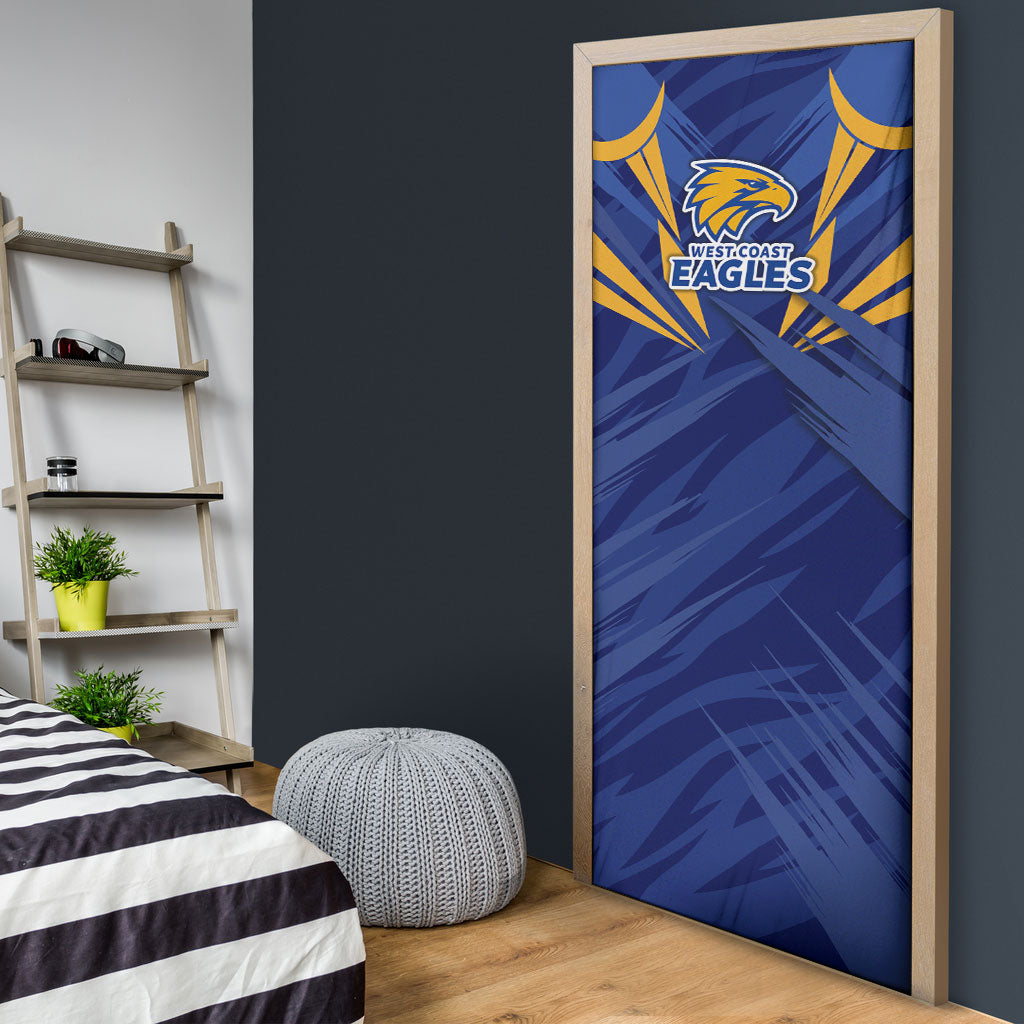 West Coast Eagles Australian Football Door Cover Powerful Eagle Mascot - Bold Team Colors
