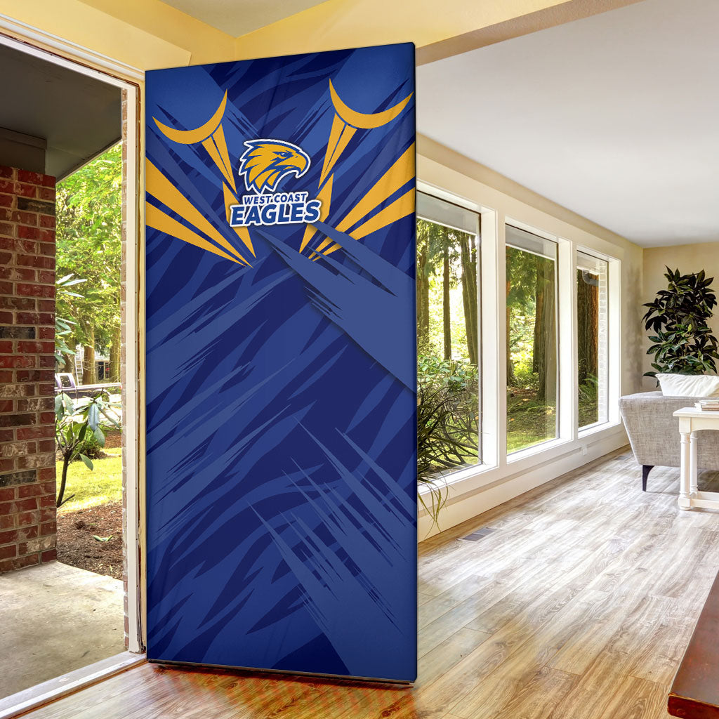 West Coast Eagles Australian Football Door Cover Powerful Eagle Mascot - Bold Team Colors