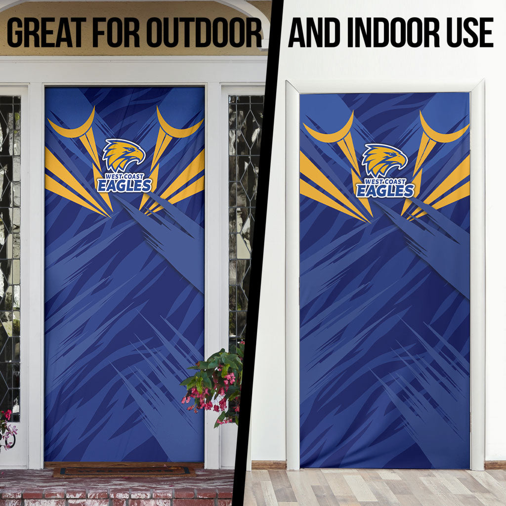 West Coast Eagles Australian Football Door Cover Powerful Eagle Mascot - Bold Team Colors