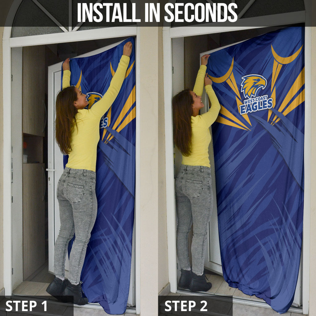 West Coast Eagles Australian Football Door Cover Powerful Eagle Mascot - Bold Team Colors