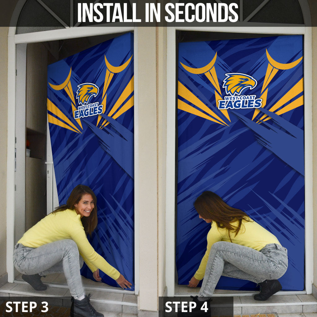 West Coast Eagles Australian Football Door Cover Powerful Eagle Mascot - Bold Team Colors