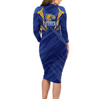 West Coast Eagles Australian Football Family Matching Long Sleeve Bodycon Dress and Hawaiian Shirt Powerful Eagle Mascot - Bold Team Colors