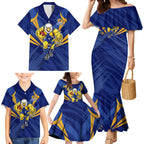 West Coast Eagles Australian Football Family Matching Mermaid Dress and Hawaiian Shirt Powerful Eagle Mascot - Bold Team Colors