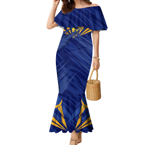 West Coast Eagles Australian Football Family Matching Mermaid Dress and Hawaiian Shirt Powerful Eagle Mascot - Bold Team Colors